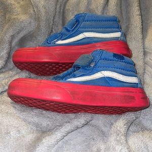 Vans Boys Blue Red Skater Shoes Size 12